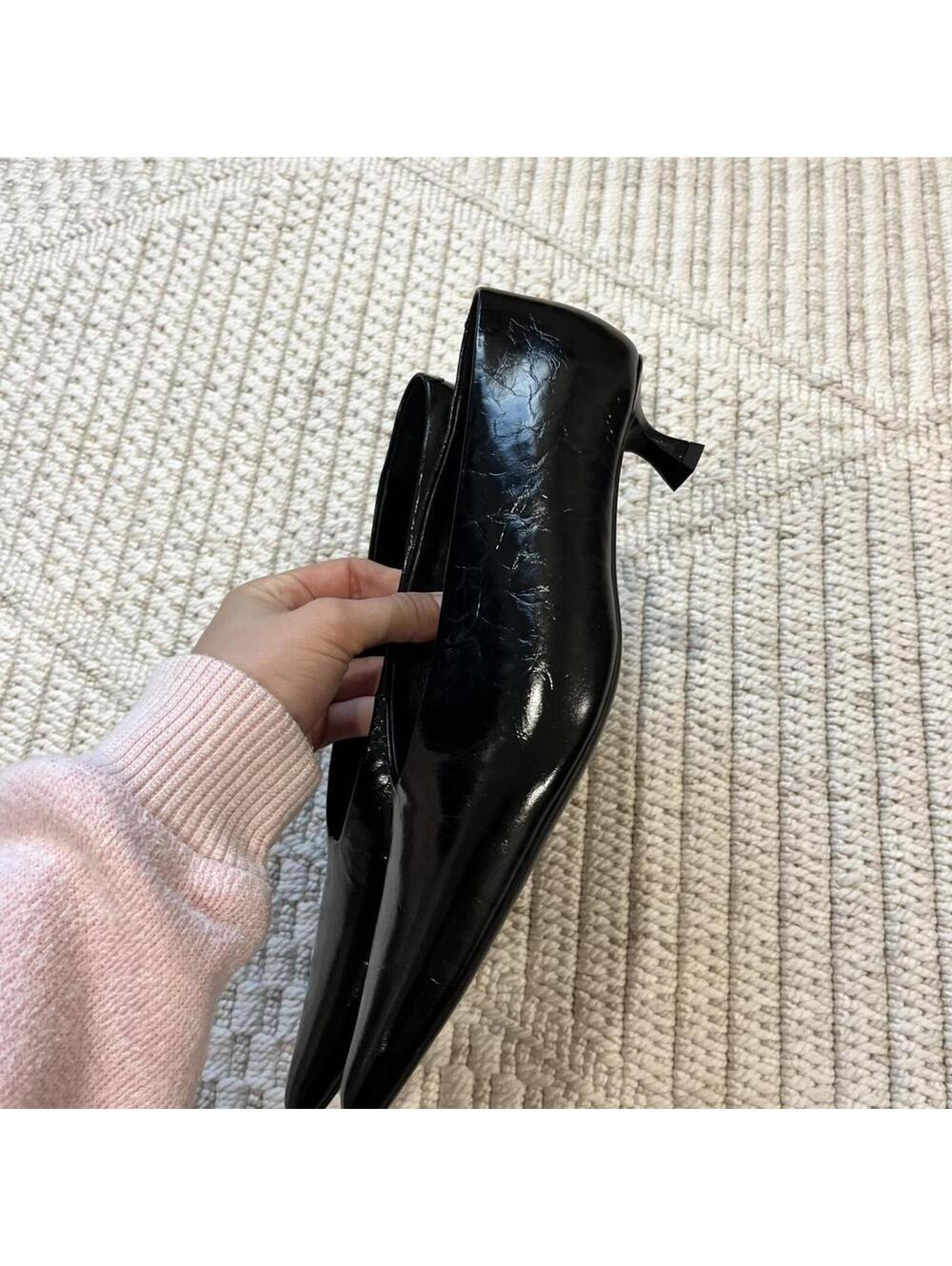 NEW: Tony Bianco Black high vamp Pointed Toe Kitten Heel Pumps. Sz7- RUN BIG! - Picture 8 of 11